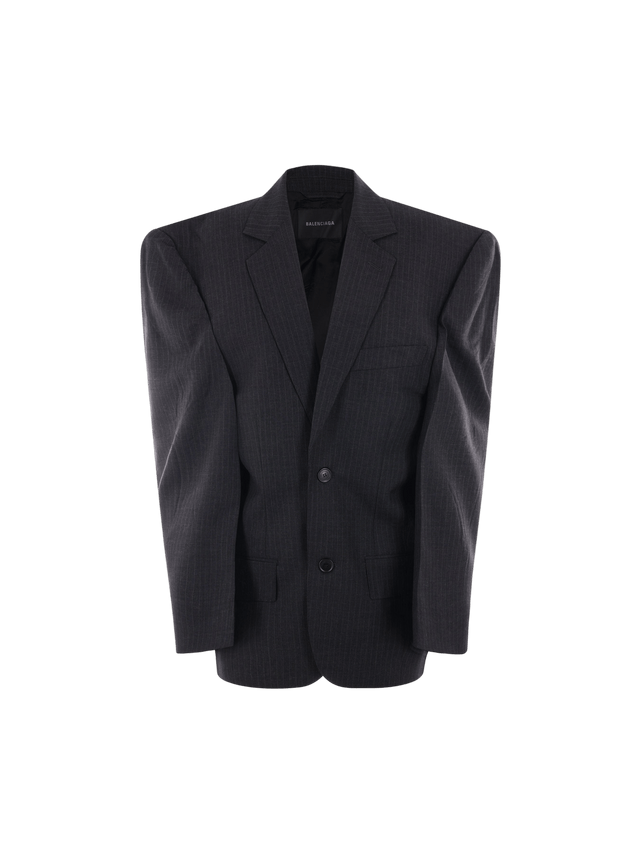 Cut Away Boxy Single-breasted Wool Jacket-BALENCIAGA-JOHN JULIA