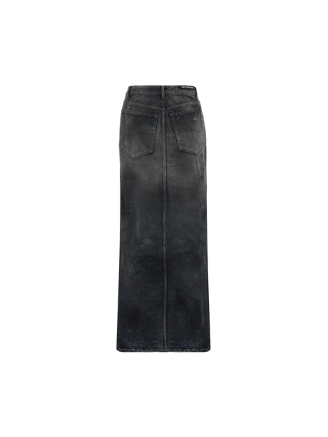 Denim Long Skirt-BALENCIAGA-JOHN JULIA