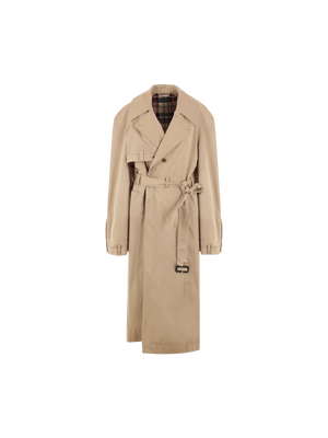 Gabardine Deconstructed Trench Coat-BALENCIAGA-JOHN JULIA