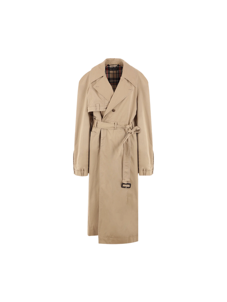 Gabardine Deconstructed Trench Coat-BALENCIAGA-JOHN JULIA