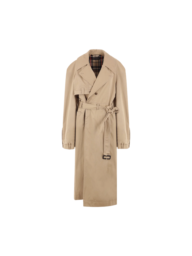 Gabardine Deconstructed Trench Coat-BALENCIAGA-JOHN JULIA