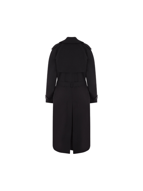 Gabardine Hourglass-shaped Oversized Trench Coat-BALENCIAGA-JOHN JULIA