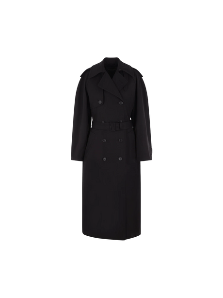 Gabardine Hourglass-shaped Oversized Trench Coat-BALENCIAGA-JOHN JULIA