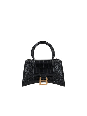 Hourglass XS Crocodile Embossed Top Handle Bag-BALENCIAGA-JOHN JULIA