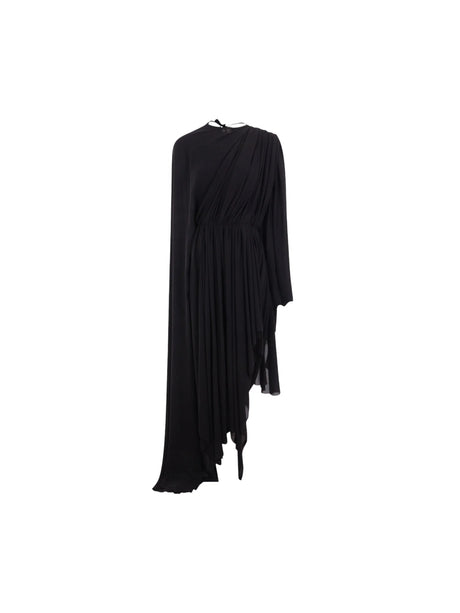 Light Technical Crepe Draped Oversized Dress-BALENCIAGA-JOHN JULIA