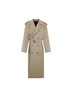 Oversized Cotton Drill Trench Coat-BALENCIAGA-JOHN JULIA