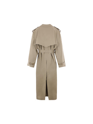 Oversized Cotton Drill Trench Coat-BALENCIAGA-JOHN JULIA