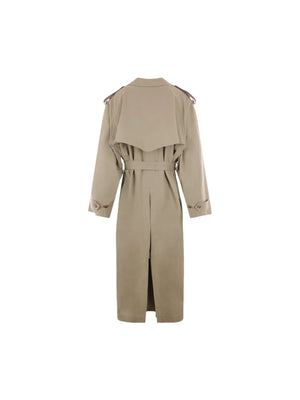 Oversized Cotton Drill Trench Coat-BALENCIAGA-JOHN JULIA