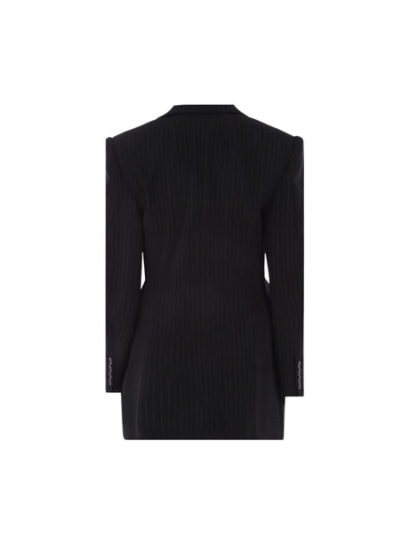 Pinstripe Twill Tailoring Oversized Jacket-BALENCIAGA-JOHN JULIA