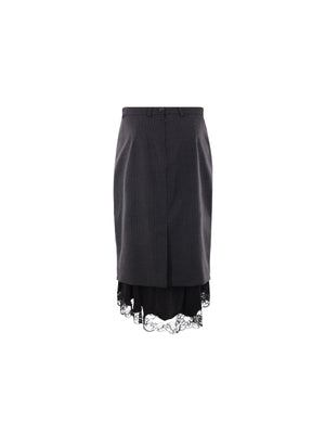 Pinstriped Wool Lingerie Skirt-BALENCIAGA-JOHN JULIA