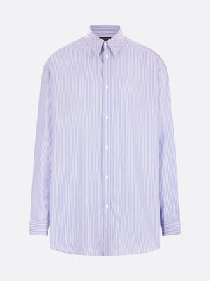 Fluid Striped Poplin Oversize Shirt