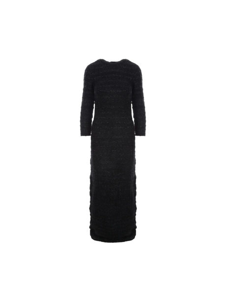 Textured Tweed Back-to-front Long Dress-BALENCIAGA-JOHN JULIA