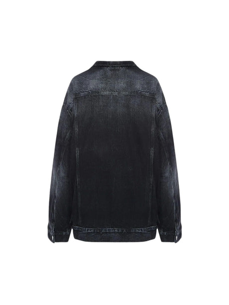 Trompe L'oeil Padded Denim Jacket-BALENCIAGA-JOHN JULIA