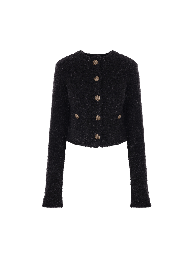 Tweed Cropped Cardigan-BALENCIAGA-JOHN JULIA