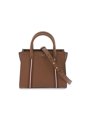 Brown Small Code Leather Tote Bag BALLY JOHN JULIA.