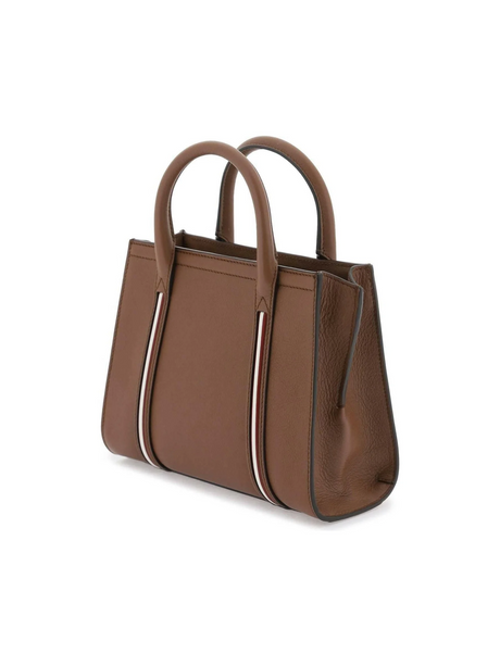 Brown Small Code Leather Tote Bag BALLY JOHN JULIA.