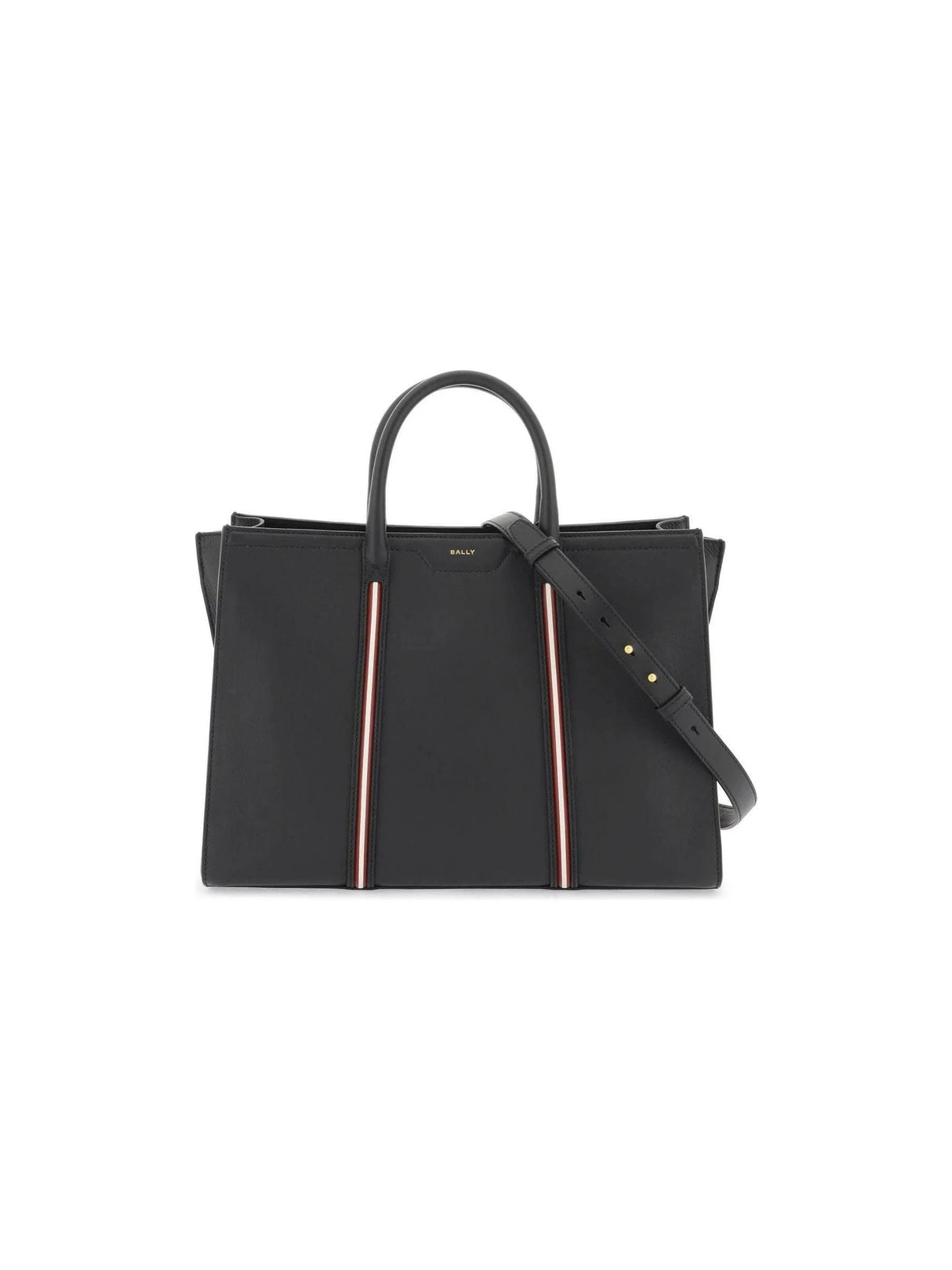 Black Code Hammered Leather Tote Bag BALLY JOHN JULIA.