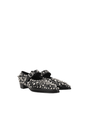 Gerwin Studded Leather Mary-Jane Ballerinas-BALLY-JOHN JULIA