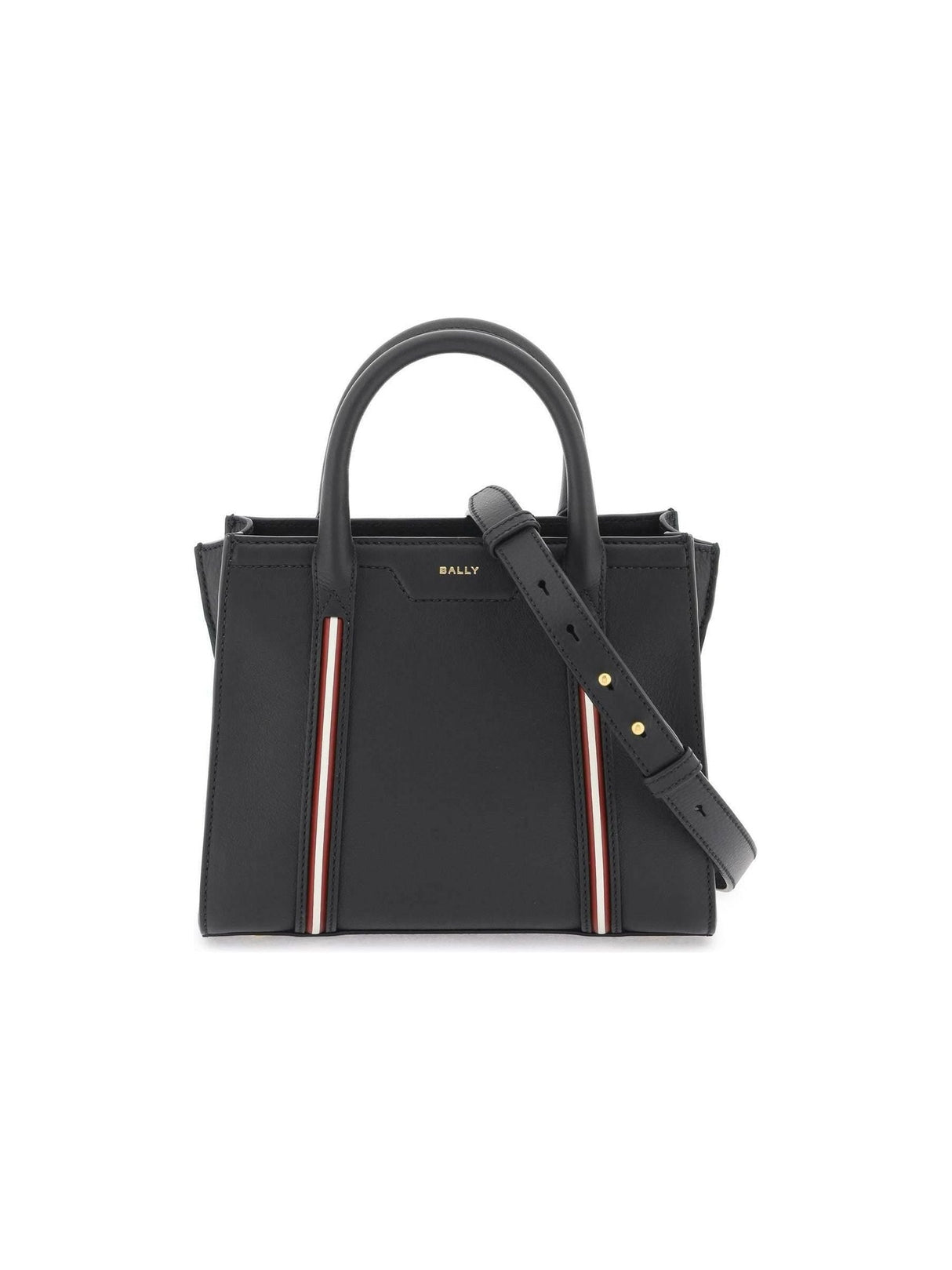 Black Small Code Leather Tote Bag BALLY JOHN JULIA.