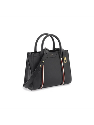 Black Small Code Leather Tote Bag BALLY JOHN JULIA.