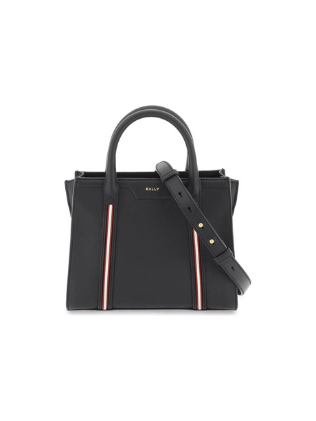 Black Small Code Leather Tote Bag BALLY JOHN JULIA.