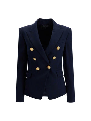 BALMAIN-6-Button Double-Breasted Wool Jacket-JOHN JULIA