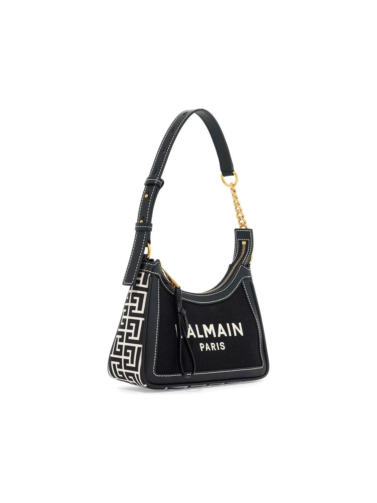 Canvas and Leather Shoulder Bag BALMAIN