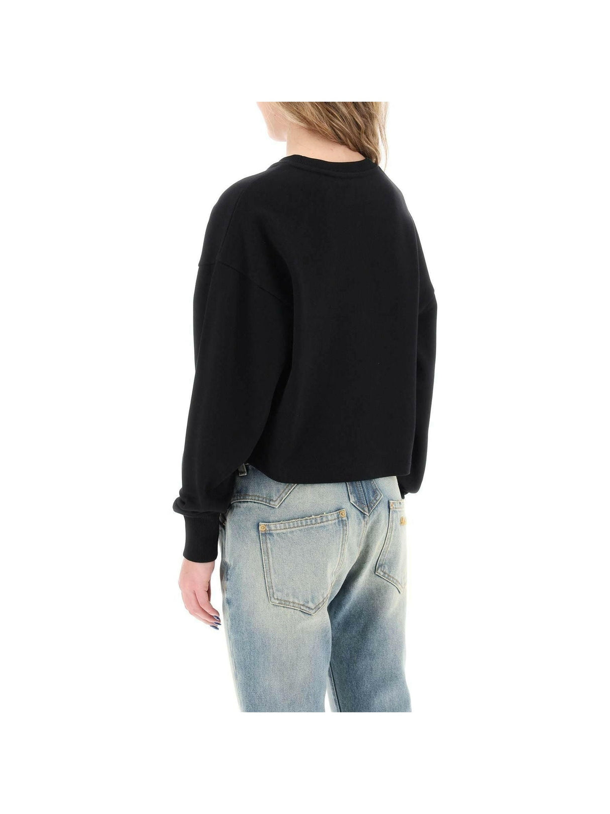 Cropped Sweatshirt With Flocked Logo BALMAIN JOHN JULIA.