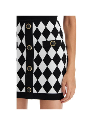 BALMAIN-Diamond Jacquard Mini Skirt -JOHN JULIA.