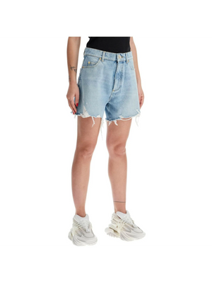 High-Waisted Frayed Denim Shorts.