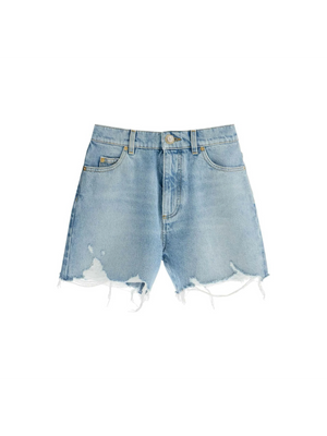 High-Waisted Frayed Denim Shorts.