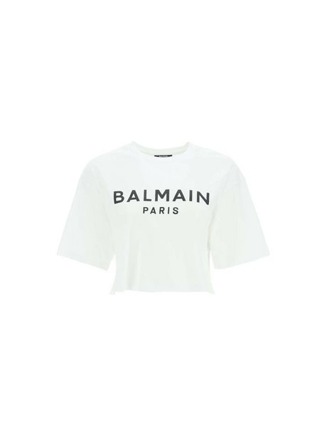 Logo Print Boxy T-Shirt BALMAIN JOHN JULIA.