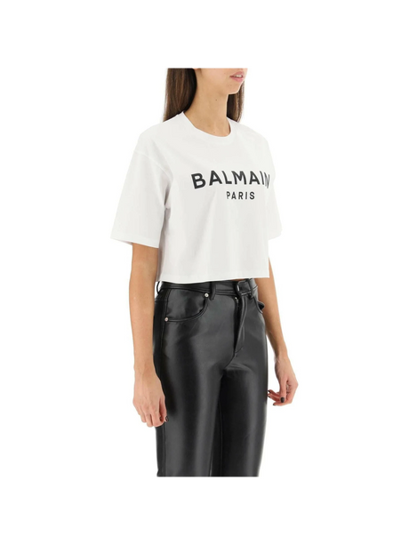 Logo Print Boxy T-Shirt BALMAIN JOHN JULIA.