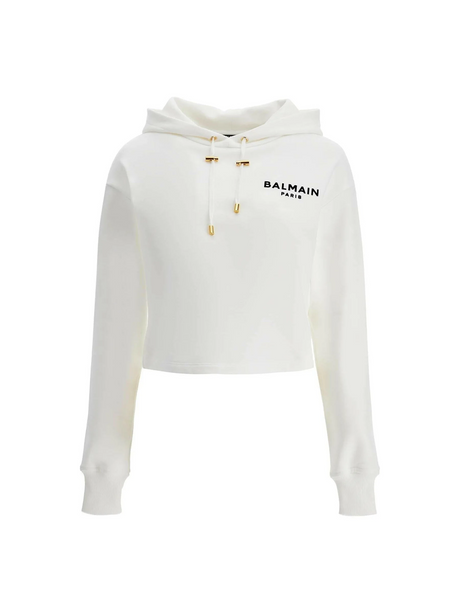 Organic Cotton Flocked Balmain Paris Hoodie.