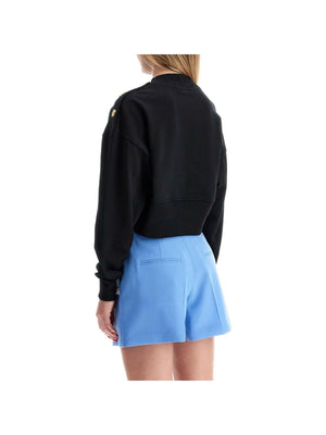 Organic Cotton Balmain Paris Cropped Sweatshirt.