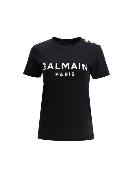 Organic Cotton Balmain Paris Print T-Shirt.