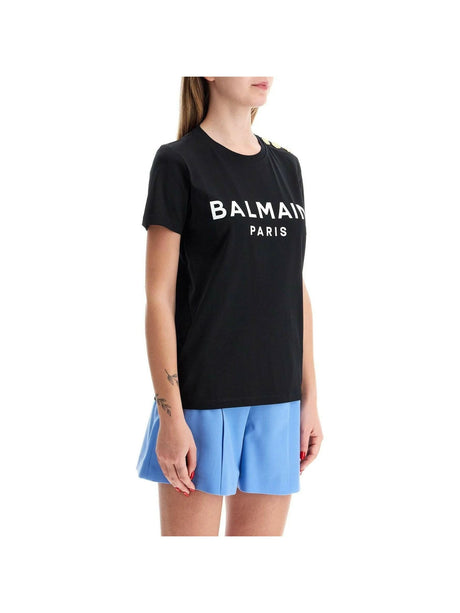 Organic Cotton Balmain Paris Print T-Shirt.