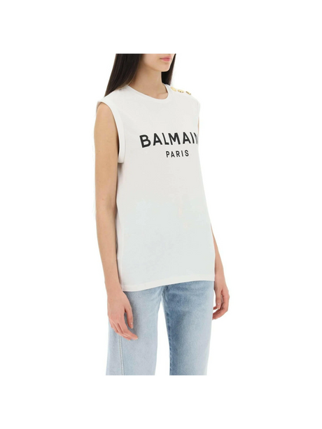 Organic Cotton Balmain Paris Tank Top.