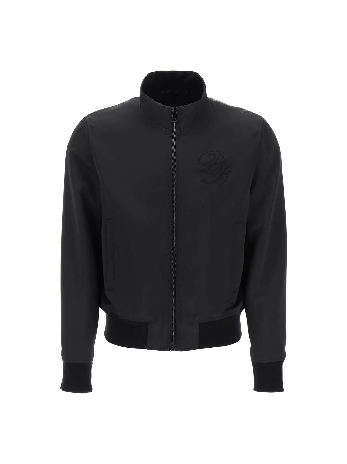 Black PB Embroidered Nylon Bomber Jacket BALMAIN JOHN JULIA.