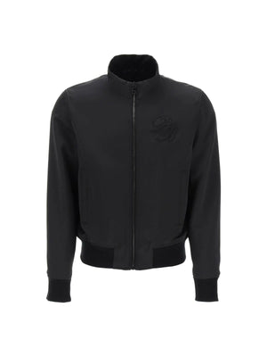 Black PB Embroidered Nylon Bomber Jacket BALMAIN JOHN JULIA.