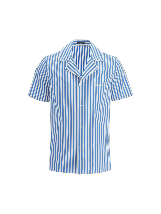 Short-Sleeved Striped Cotton Shirt.