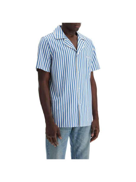 Short-Sleeved Striped Cotton Shirt.