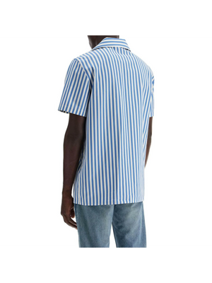 Short-Sleeved Striped Cotton Shirt.