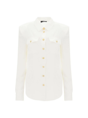 Silk Shirt With Padded Shoulders BALMAIN JOHN JULIA.