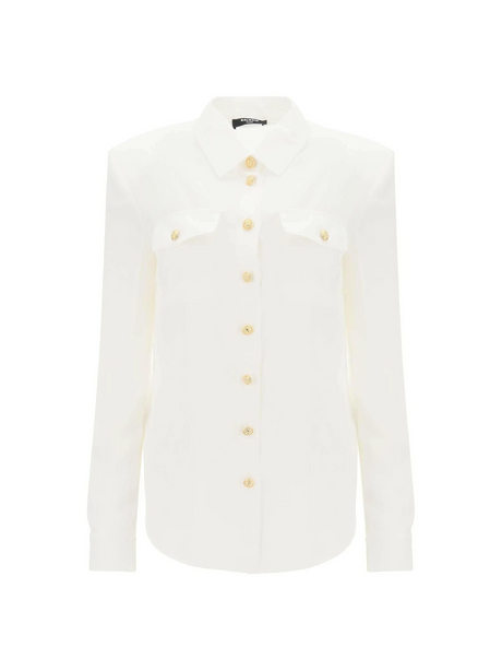 Silk Shirt With Padded Shoulders BALMAIN JOHN JULIA.