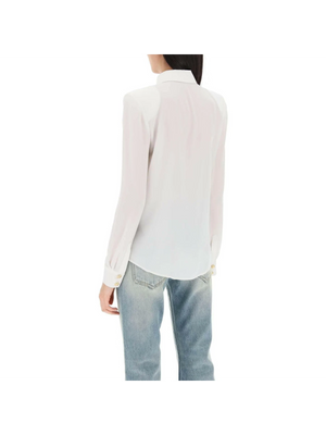 Silk Shirt With Padded Shoulders BALMAIN JOHN JULIA.