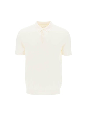 White Cotton Knit Polo Shirt BARACUTA JOHN JULIA.