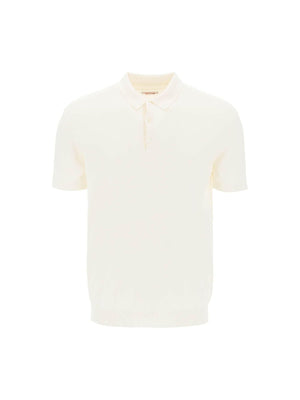 White Cotton Knit Polo Shirt BARACUTA JOHN JULIA.