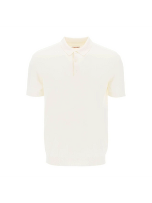 White Cotton Knit Polo Shirt BARACUTA JOHN JULIA.