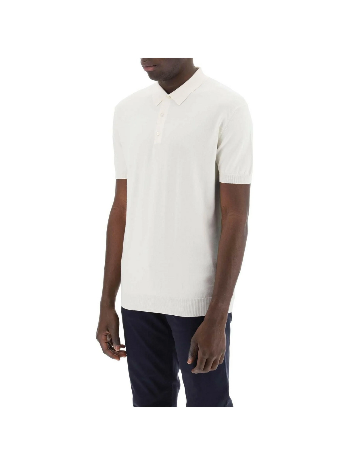 White Cotton Knit Polo Shirt BARACUTA JOHN JULIA.